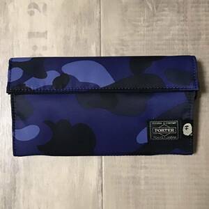 ★新品★ PORTER × BAPE LONG WALLET Blue camo a bathing ape ポーター エイプ ベイプ アベイシングエイプ 吉田カバン 財布 迷彩 w85