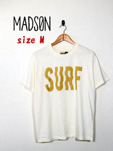 新品★最大値下げ　MADSON　マッドソン 半袖Tシャツ　オーバーサイズ　ビッグロゴプリント　アイボリー（SURF)　サイズM　参考価格11,000円