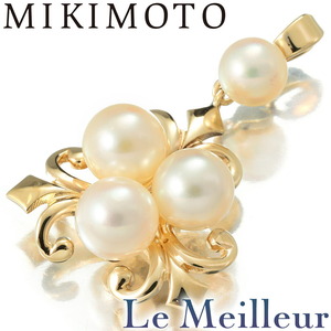 ミキモト フルール ド リス ペンダントトップ 真珠 K14 MIKIMOTO 中古 プレラブド 返品OK