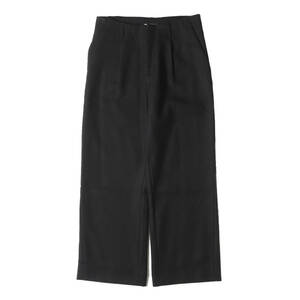 AURALEE オーラリー ワンタック ワイド ウール ライトメルトン スラックスパンツ LIGHT MELTON WIDE SLACKS ダークネイビー 紺 3 日本製