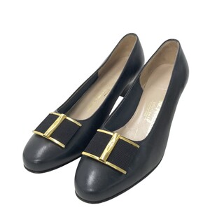 Salvatore Ferragamo サルヴァトーレ フェラガモ 37026 ヒール パンプス ネイビー系 5 1/2 [240101295041] レディース