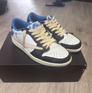 1円スタートTravis Scott × Fragment × Nike Air Jordan 1 Low OG SP Military Blue