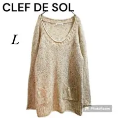 CLEF DE SOL 【L】ニット♡チュニックワンピース♡カラフルニット♡総柄