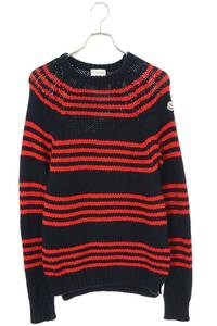 モンクレール MONCLER MAGLIONE TRICOT GIROCOLLO サイズ:S ロゴワッペンボーダーニット 中古 BS55