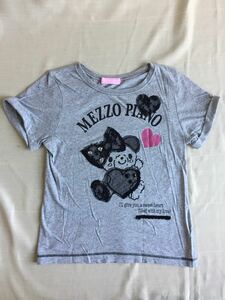 ★メゾピアノ★レースも後ろもかわいい！クマのＴシャツ♪Ｍサイズ★１５０★超美品