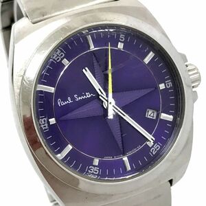 Paul Smith ポールスミス 腕時計 1116-S060761 クオーツ アナログ ラウンド シルバー パープル 紫 コレクション 電池交換済み 動作確認済み