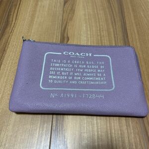 【M】COACH コーチ ポーチ 小物入れ マルチケース パープル