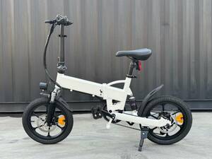 ☆新品☆ EVバイク ミニ電動自転車 電動アシスト 白黒メーター/アクセル/サス付き 7段ギア 3モード 折りたたみ ディスクブレーキ LED 白