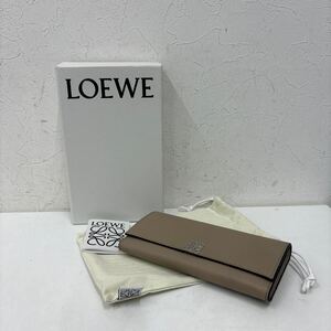 ⑱LOEWE 長財布 レザー ベージュ アナグラムコンチネンタル 102325