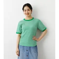 ボーダーリブTシャツ