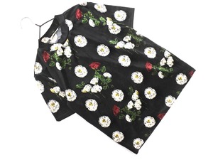 ネコポスOK ZARA TRF ザラ トラファ ベロア 花柄 カットソー sizeS/黒 ◇■ ☆ fac4 レディース