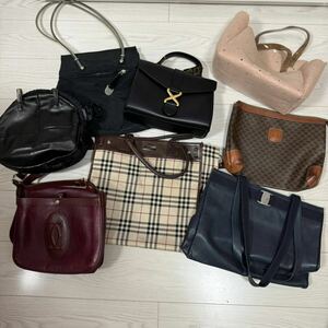 1円 ブランド バッグ まとめ カルティエ バーバリー フェラガモ ロエベ kawa kawa セリーヌ 等 8点セット 鞄 Burberry CELINE LOEWE 大量