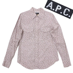 ◆A.P.C. 総柄 ウエスタン シャツ size3 ベージュ アーペーセー