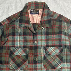 60s USA製 wool o the west ビンテージ ウール オープンカラー ボックス シャツ フラップポケット pendleton 50s ロカビリー