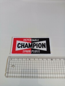 【中古】レトロ　CHAMPION　チャンピオンスパークプラグ　モータースポーツ　レーシングジャケットなどに。匿名配送　送料一律180円　　