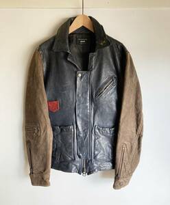 美品☆[Glamb] 19AW 定価58,850 Durden leather JKT USED加工 ダーデンレザージャケット ライダース 1 羊革 グラム