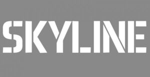 ”SKYLINE”　切り抜きステッカー　白　2枚セット