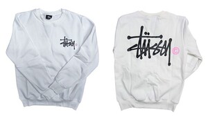 メンズ レディース STUSSY01 スウェット トレーナー プルオーバー ホワイト XXL カジュアル ストリート 人気 y2k アウター インポート