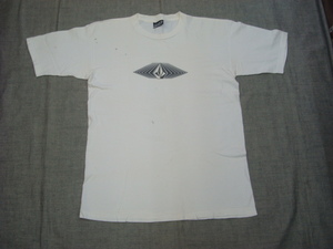 古着VOLCOM（ボルコム）メンズTシャツ（L）ペンキ飛び有（MADE IN USA）