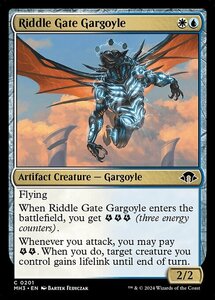 MTG ■金/英語版■ (201)《謎の門のガーゴイル/Riddle Gate Gargoyle》★FOIL★ MH3 金C