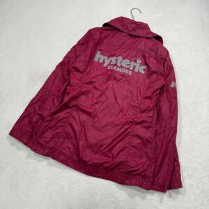 HYSTERIC GLAMOUR バックロゴ ナイロンジャケット ビンテージ ヒステリックグラマー ロゴ プリント メッシュ ビンテージ free レッド