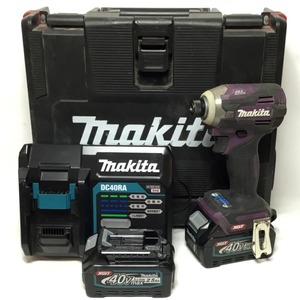 ΘΘ MAKITA マキタ インパクトドライバ 40v 充電器・充電池2個・ケース付 程度C TD001G パープル 傷や汚れあり