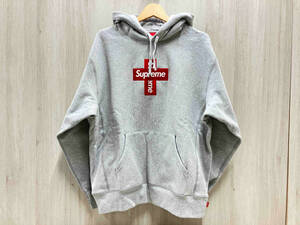 Supreme Cross Box Logo Hooded Sweatshirt Heather Gray Mサイズ フーディー パーカー グレー シュプリーム 長袖 裏起毛 トレーナー