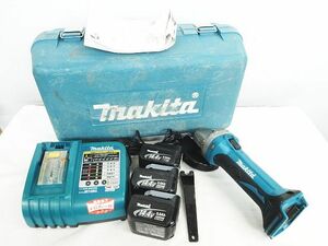マキタ makita 100ｍｍ 14.4V 充電式ディスクグラインダ GA400D バッテリー×3 BL1430 充電器 DC18RA 通電のみ確認 現状品 