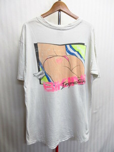 USA製　Hanes　90sヴィンテージ　Tシャツ メンズXL LL 白Tシャツ エロTシャツ プリントTシャツ お尻Tシャツ ハワイTシャツ ハワイアン08201