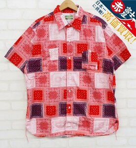 8T2409【クリックポスト対応】SUGAR CANE LIGHT BANDANA PRINT S/S WORK SHIRTS SC36561 シュガーケーンライト 半袖バンダナシャツ