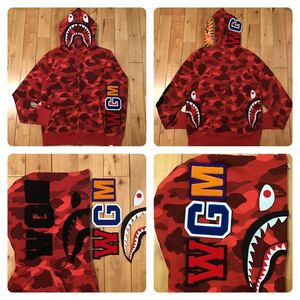 DETACHABLE シャーク パーカー Mサイズ shark full zip hoodie a bathing ape bape red camo エイプ ベイプ アベイシングエイプ 迷彩 z39