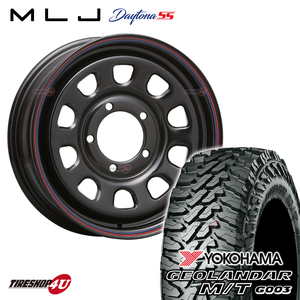 4本セット DAYTONA SS デイトナ 15x6.0J 5/139.7 +0 BK YOKOHAMA GEOLANDA M/T G003 235/75R15 ジムニーシエラ JB74 JB43