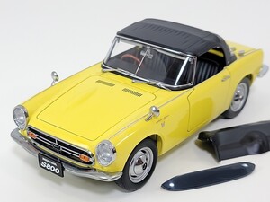 【希少】AUTOart MILLENNIUM オートアート 1/18 Honda S800 ホンダ エスハチ イエロー ミニカー レトロ 250110