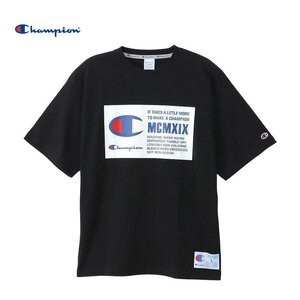 Champion チャンピオン C3-V332 ビッグロゴ バックプリント リラ ックスフィット 半袖Tシャツ ブラック XL 新品