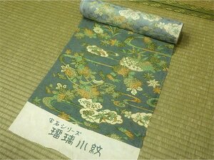 ☆反物 瑠璃小紋 草花柄 正絹 未使用品☆J291