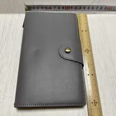 新品✨A6 Notebook グレー 表紙付 ノート 無地 罫線 カードポケット