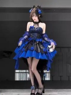 ドレス　 プリンセス 花嫁 ロリータ　ワンピース ブルー　コスプレlolita