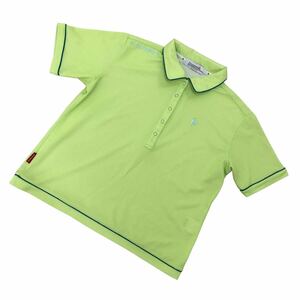 S214 le coq sportif スポルティフ GOLF ゴルフ ゴルフウェア 半袖Tシャツ トップス ハーフボタン 半袖 レディース L グリーン