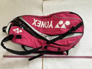 YONEX 6本収★ヨネックス　★ラケットバッグ ★バドミントンバック　ピンク　赤　中古