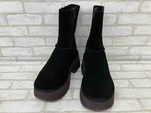 UGG 1158313／CLASSIC TWIN SEAM NEW HEIGHTS ショートブーツ アグ ブラック レディース 24cm 厚底