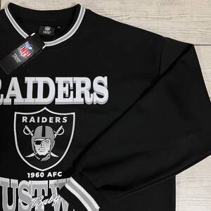 ★ RAIDERS (レイダース) ★ トレーナー Lサイズ 黒色 NFL アメリカンフットボール ラスベガス レイダース アメフト (タグ付き新品未使用) 