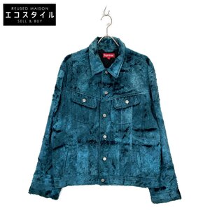 Supreme シュプリーム 19SS Fuzzy Pile Trucker Jacket ブルー M ジャケット レーヨン メンズ 中古