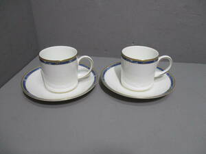 USED★WEDGWOOD★ウェッジウッド CANTATA カンタータ カップ＆ソーサー 2客セット Bone China