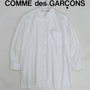 ◆COMME des GARCONS コムデギャルソン オーバーシルエット デザインカラー コットン 長袖 ボックス シャツ 白 ホワイト