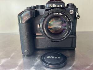  Nikon FE ブラック 一眼レフフィルムカメラ MD-12 付属 / Micro-NIKKOR 50mm F1.5 