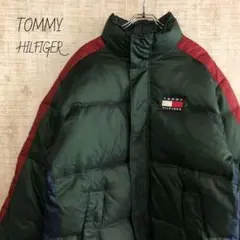 TOMMY HILFIGER トミーヒルフィガー　刺繍ロゴ　ダウンジャケット　L