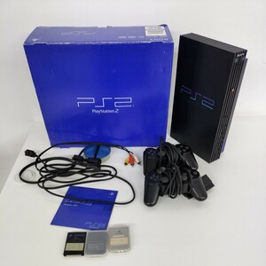 ◎14607 PlayStation2 本体　SCPH-10000・コントローラー2個・メモリーカード3個　動作未確認の為ジャンク品