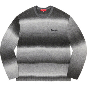 希少★新品本物【黒★XL】★Gradient Stripe Sweater グラディエイト ストライプ セーター 胸ロゴ正規店購入 シュプリーム 入手困難Supreme