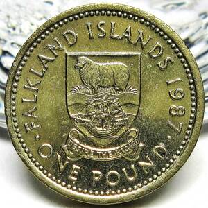 英領フォークランド 1ポンド 1987年 22.48mm 9.50g