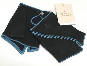 Vivienne Westwood　フィンガーレス 手袋 グローブ 羊革　ブラック/ブルー　ヴィヴィアンウエストウッド